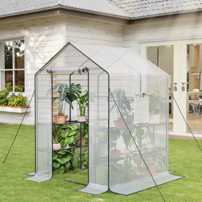 Serre pour l'extérieur, tente pour plantes avec 3 niveaux et 12 tablettes, couverture en PE pour l'extérieur