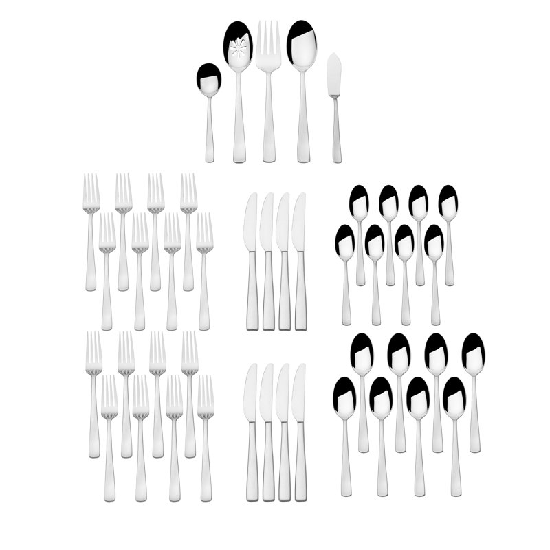 Barrett 45-Piece 18/10 Stainless Steel Flatware Set, Service For 8