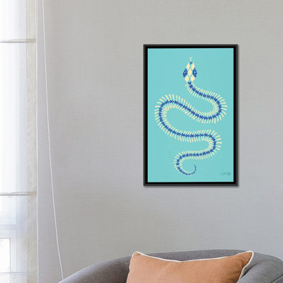 Strickler crème et squelette de serpent bleu