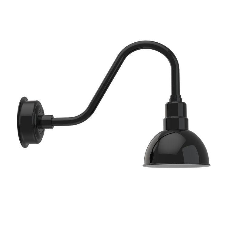 Luminaire de grange d'extérieur Abbie, Noir, H 16,35 po x l 8 po x P 24 po