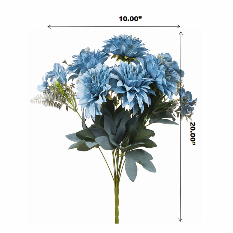 Buisson de fleurs artificielles, Bleu