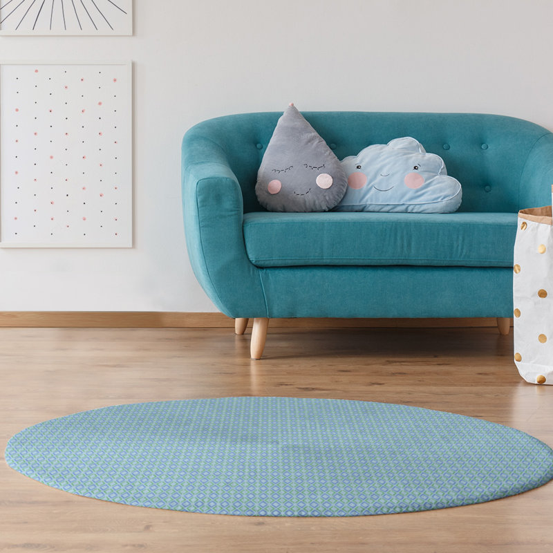 Tapis flèche à carreaux flèche blue pattern, Rectangle 3 pi x 5 pi