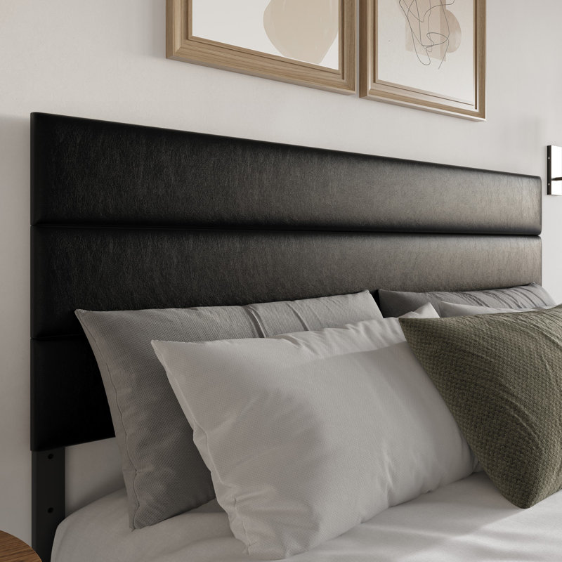 Tête de lit tapissier Lasley, Noir, Grand