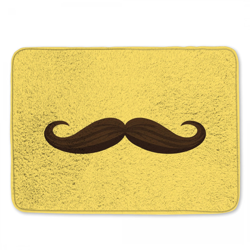 Tapis de bain brun avec moustache enroulée, L 24 po x L 17 po