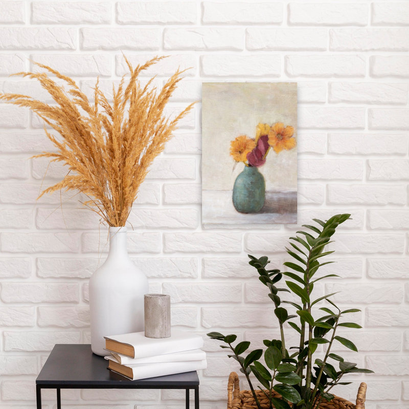 Warm Blooms Still Life Elegant Modern Peaceful Flower Wall Art Print 1 Piece Wrapped Canvas Wall Art, 45.72cm H x 30.48cm W