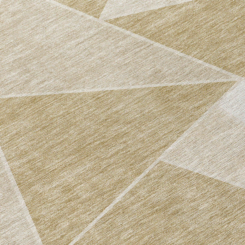 Tapis d'intérieur rond lavable beige et ivoire 8 pi
