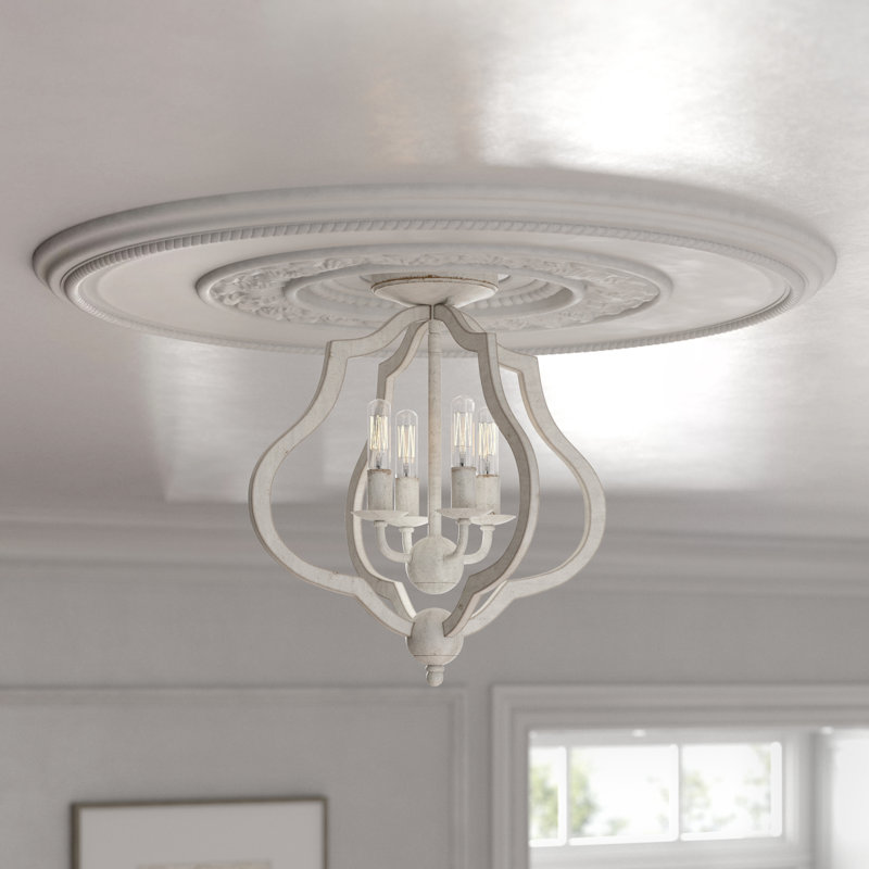 Borger Semi Flush Mount, Antique White