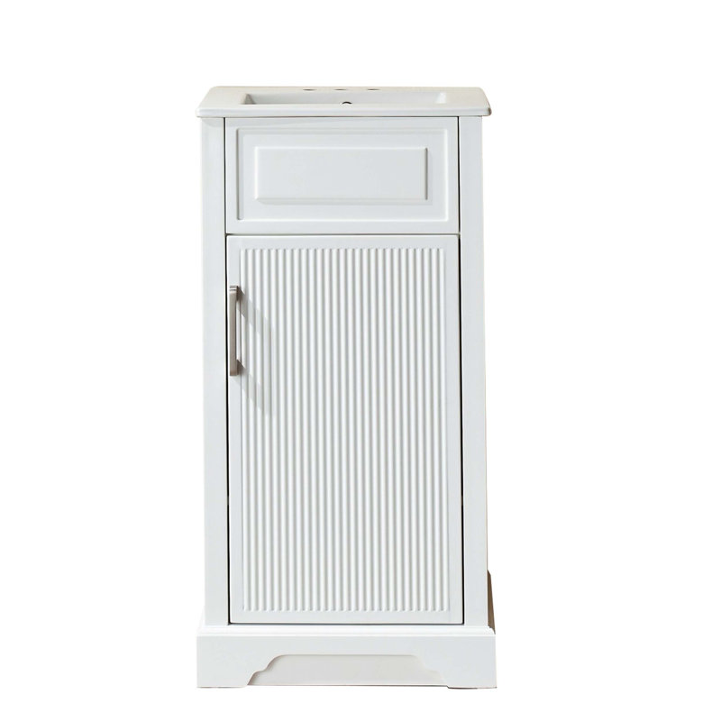 Meuble-lavabo simple autoportant entièrement assemblé avec comptoir, offrant une installation facile et une fabrication de haute qualité pour votre salle de bain.