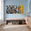 Ensemble de 1 tableau abstrait sur toile tendue, motif d'engrenages industriels et de circuits imprimés-2126575458