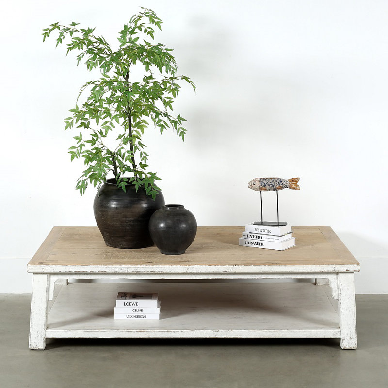 Amalfi Solid Wood Coffee Table, 18" H x 67" W x 43" D, Wood