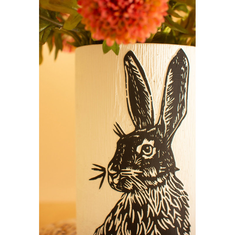 Ensemble de 2 pots de fleurs en forme de lapin en ciment de 2 à 10 po de hauteur