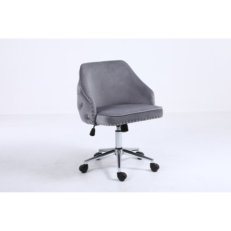 NY Diamond import Velvet Task Chair, Gray