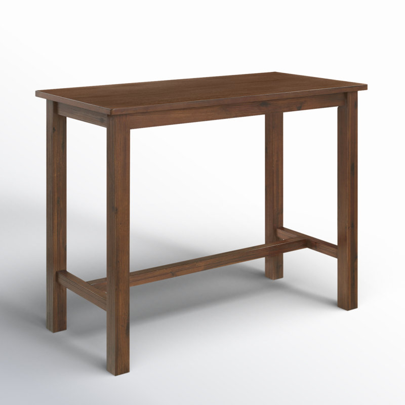 Lorraine Acacia Solid Wood Dining Table, Chestnut Wire-Brush