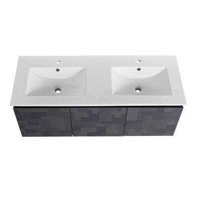 Meuble-lavabo flottant mural et porte d'armoire à fermeture en douceur