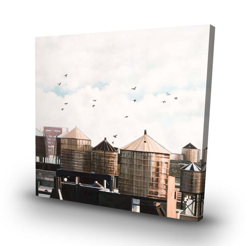 Water towers - 32"x32" art on canvas