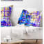Blue Abstract Grid - Abstract Printed Throw Pillow-29842560-89812972