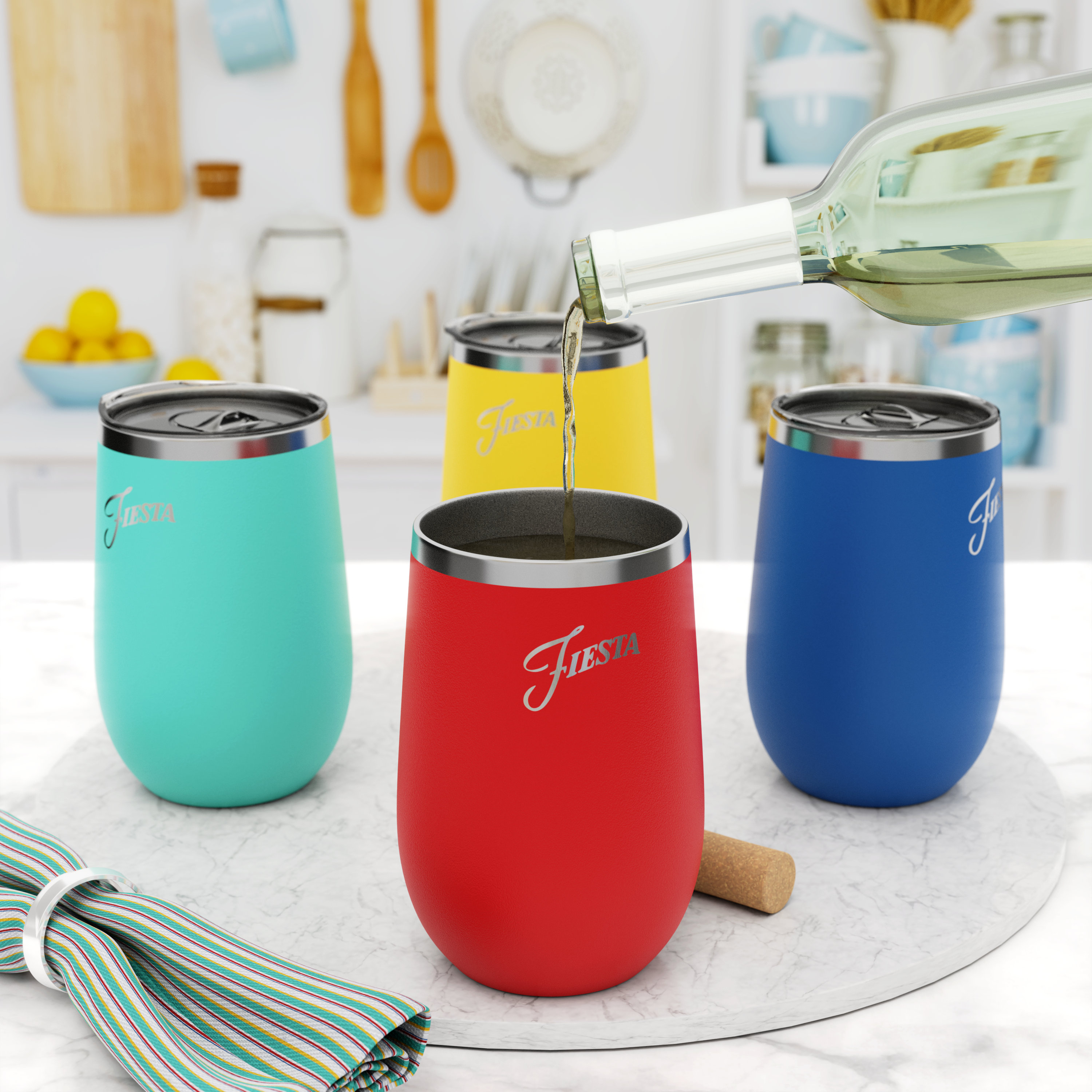 Insulated Wine Tumbler with Lid - Classic Stemless