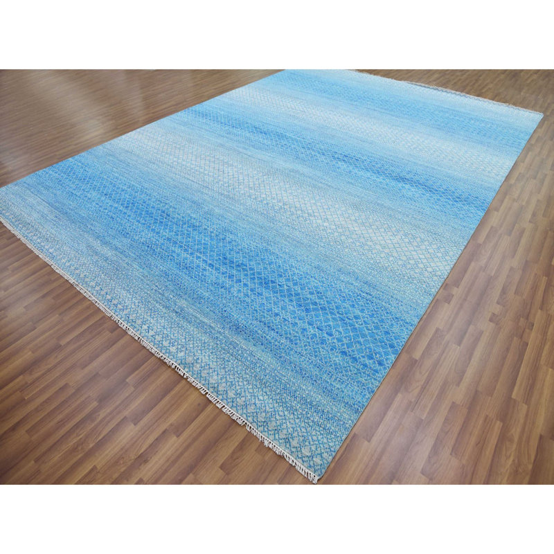 Riddhi One-of-a-Kind Rectangle 10'0" X 14'3" New Age Area Rug in Blue