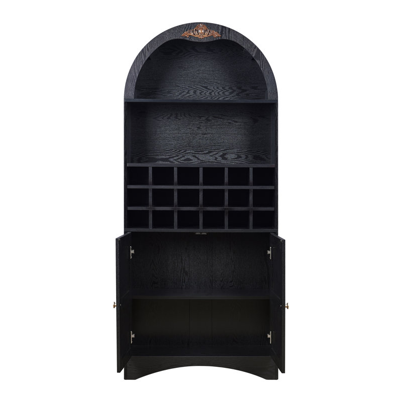 Ingenito 30.26 " L Bar Cabinet, Noir