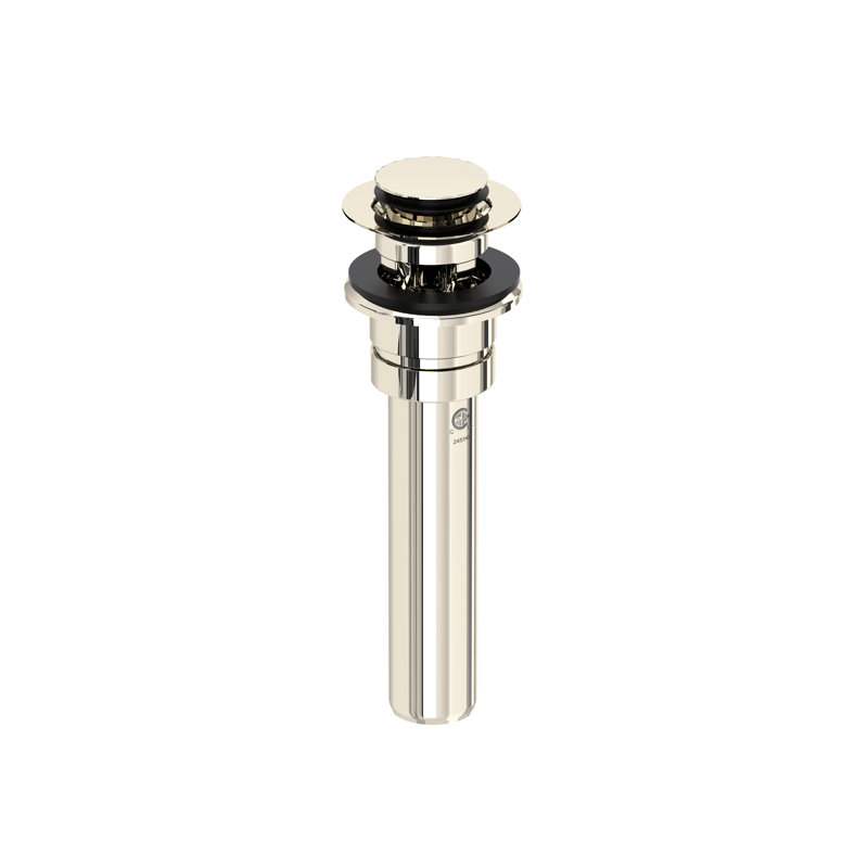 Push Drain with Overflow, Polished Nickel