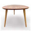 Table basse Mid-Century moderne ovale au fini naturel avec pieds en bois d'hévéa