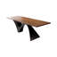 Bureau brun bois de noyer + rectangulaire en bois massif + acier au carbone-716546832