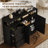 47" Farmhouse Sideboard Buffet Cabinet with Drawers & Built-In Power Hub, Rustic Coffee Bar Pantry Storage Cupboard for Living or Dining Room-1449927515