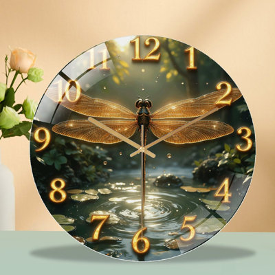 Horloge murale libellule 12 po