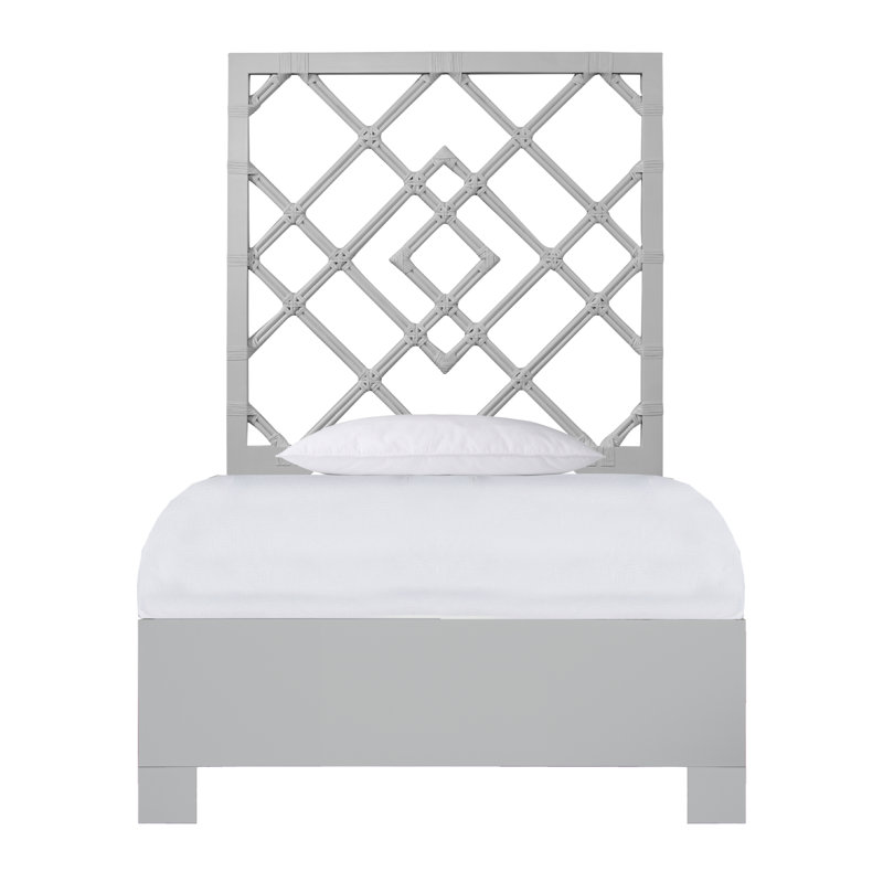 Darien Low Profile Standard Bed, Twin, Light Gray