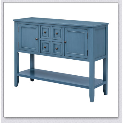 Cambridge Series Vintage Console Table With Ample Storage And Four Small Drawers, Perfect For Elegant Home Decor