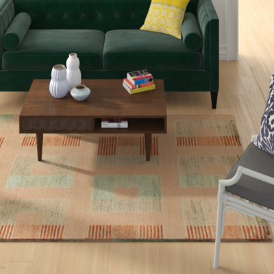 Tapis beige en laine noué à la main Santa Fe