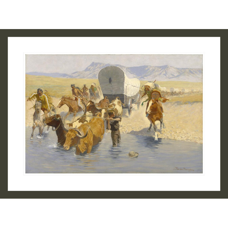 «The Emigrants» par Frederic Remington, impression giclée sur cadre, H 21,92 po x l 29,5 po