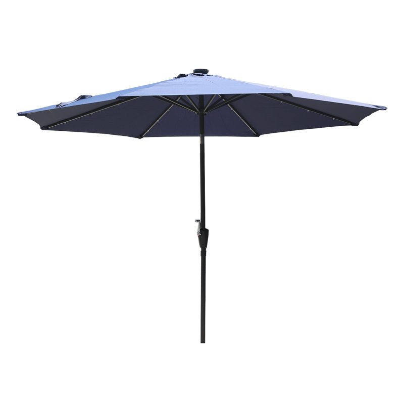 118'' Lighted Tilt Market Umbrella, Navy Blue