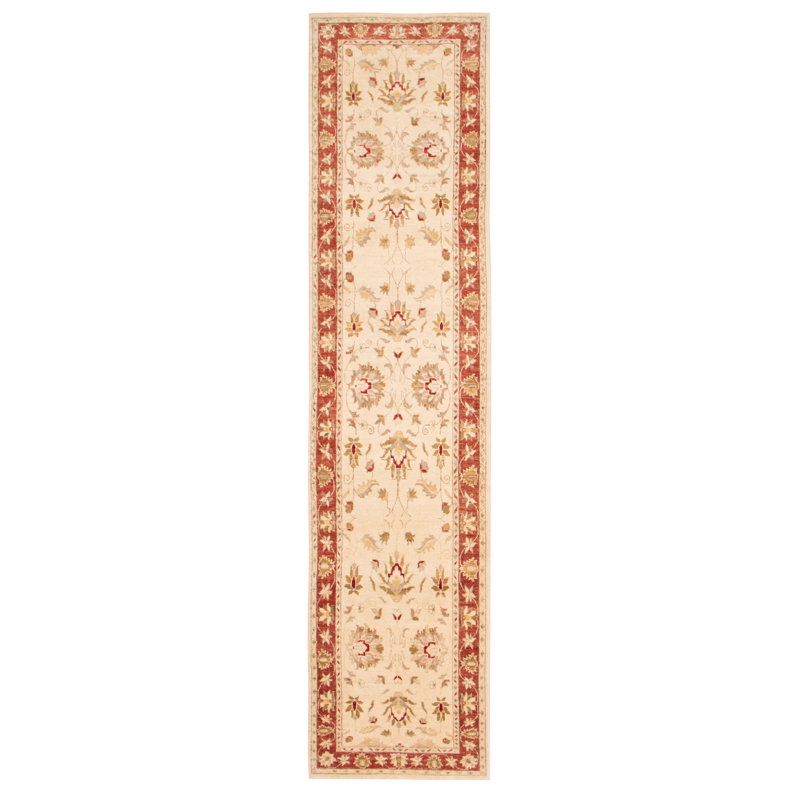 Tapis de couloir unique en laine noué à la main nouvel âge 2 pi 11 po x 12 pi 9 po Borup - gris / ivoire / olive