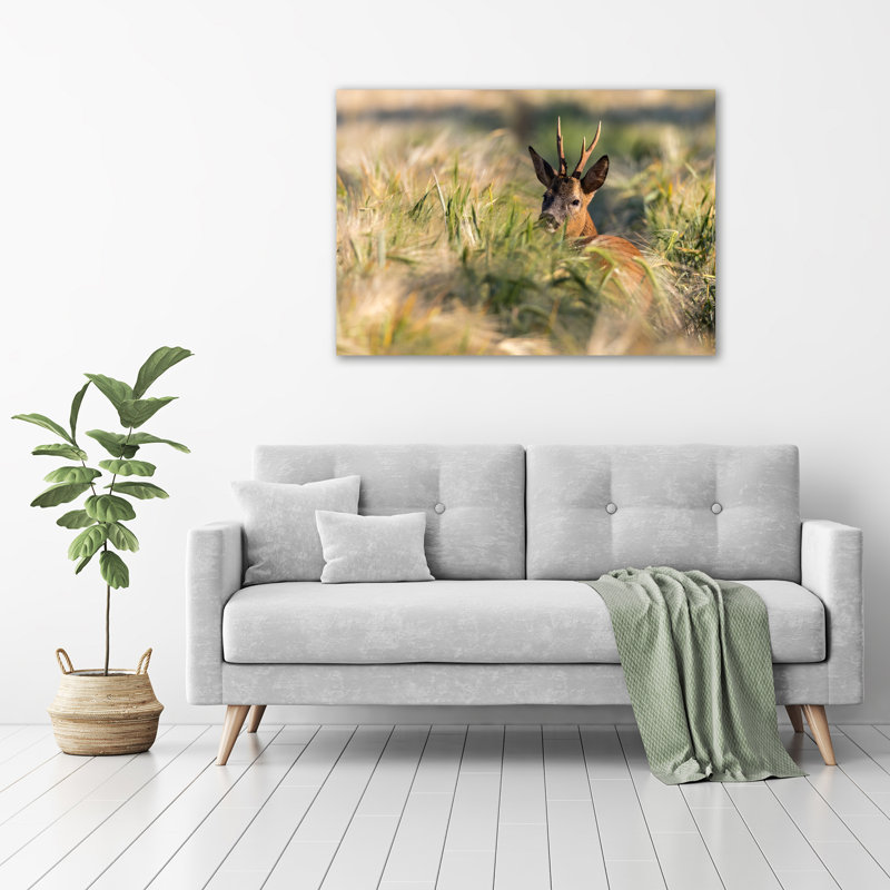 Union Rustic Deer in the Field - Unframed Art Prints on Canvas ...