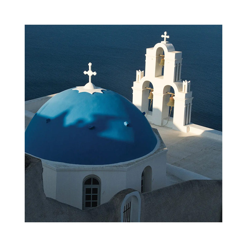 Santorini View From Fia by Wall Decor Addict - No Frame Print on Canvas, 30.48 cm H x 30.48 cm W