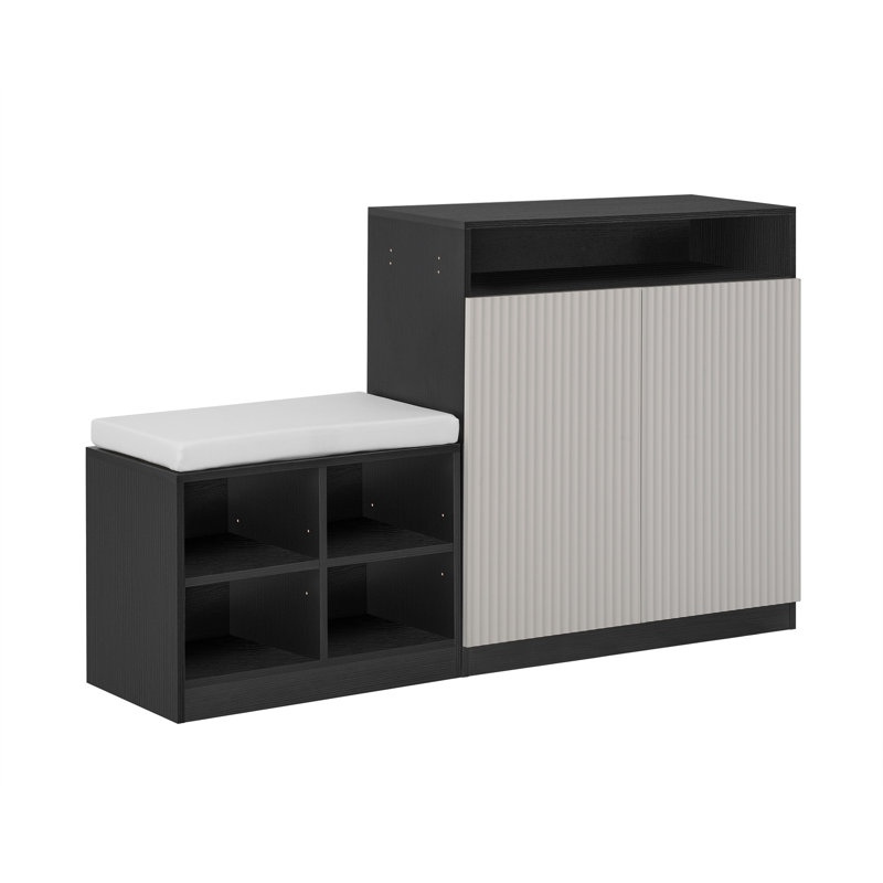 Armoire de salon avec banc à chaussures, Noir