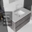Meuble-lavabo flottant 36 po avec lavabo, tiroir à fermeture en douceur, comptoir en granite blanc de 2 po et dosseret, contreplaqué