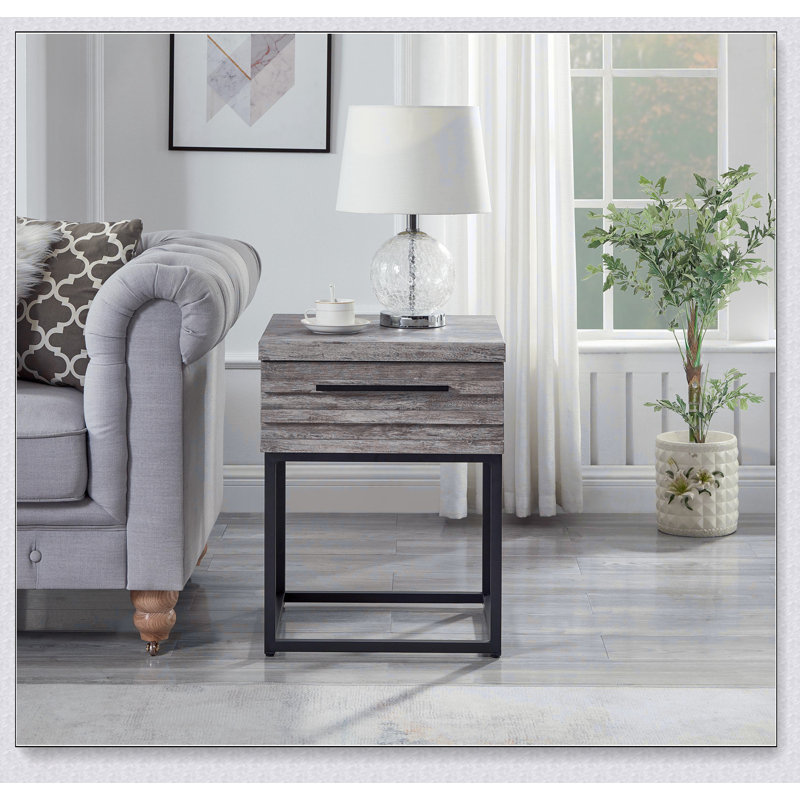 Table de bout avec rangement Celestial, Gris