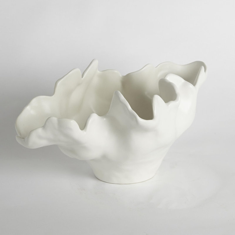 Meteor Bowl-Ivory, 7" H x 8" W x 13" D