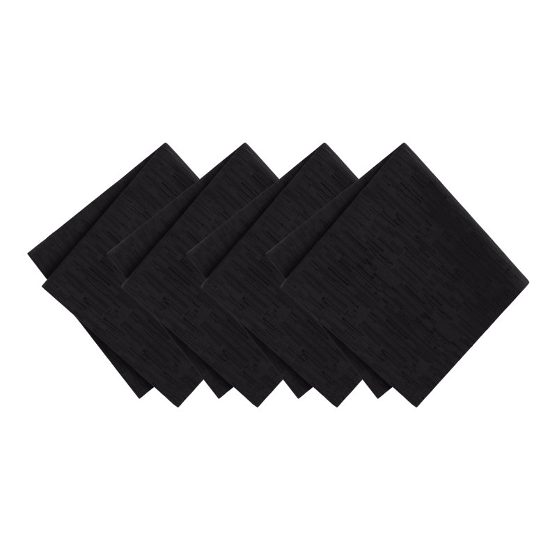 Brosh Solid Texture Water and Stain Resistant Napkins, Black