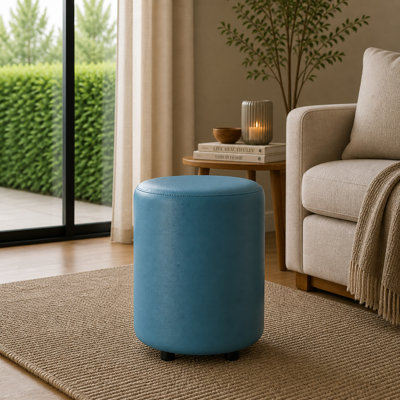 Faux Leather Round Stool Seating 