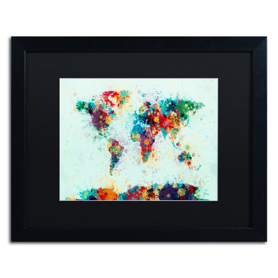 « world map paint », impression encadrée