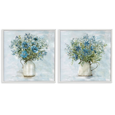 " Country Mixed Floral Bouquets " by Carol Robinson 2 - Pieces Painting Print