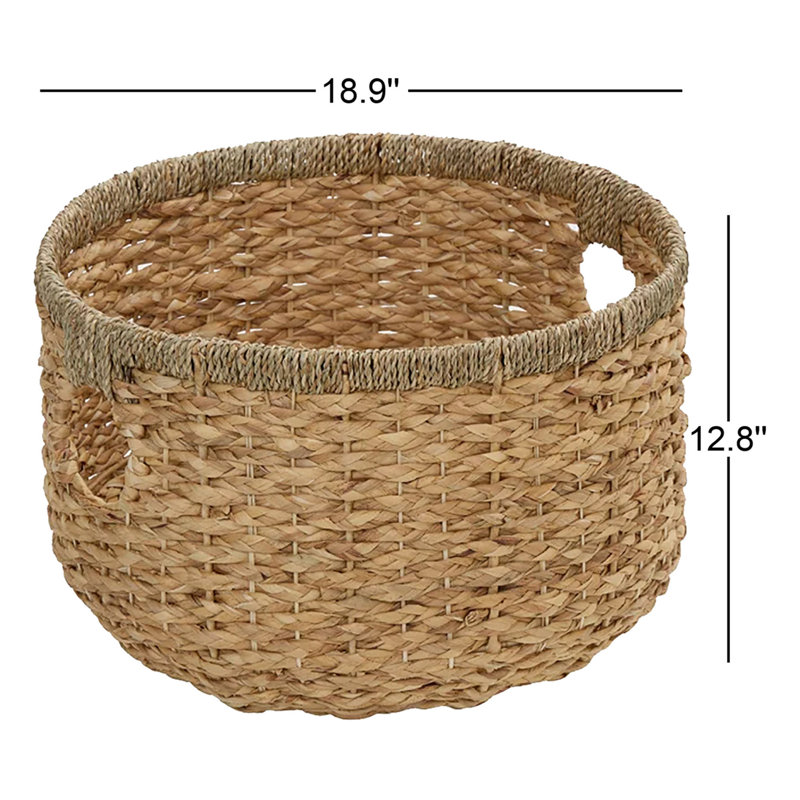Round Water Hyacinth Basket- Medium