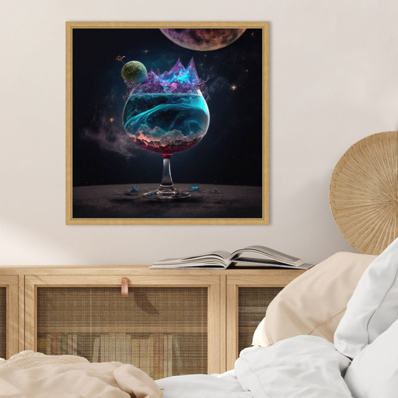 "Planète cocktail" par Judy, reproduction d'art sur toile encadrée, H 22 po x l 22 po