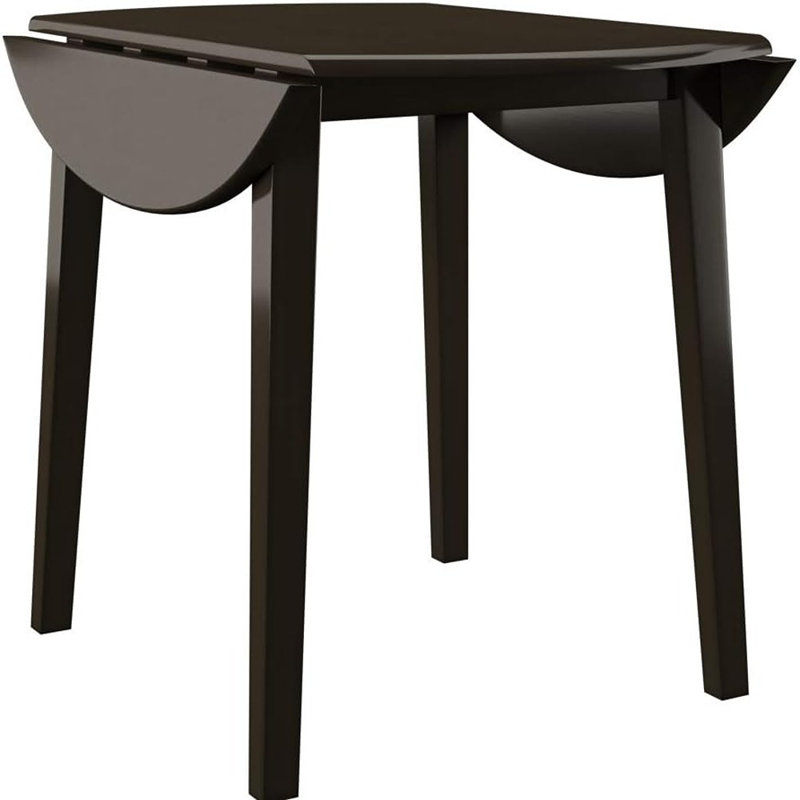 Transitional Dark Brown Birch Veneer 36" Round Extendable Dining Table