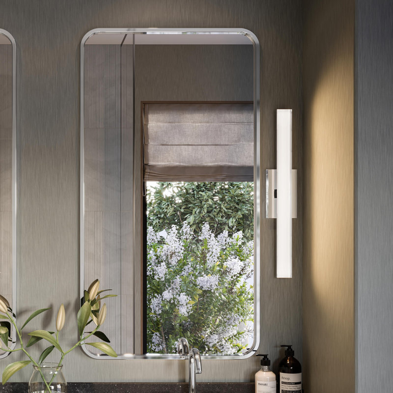 Éclairage de meuble-lavabo linéaire intégré à DEL 5CCT Phase 6,3, Chrome poli