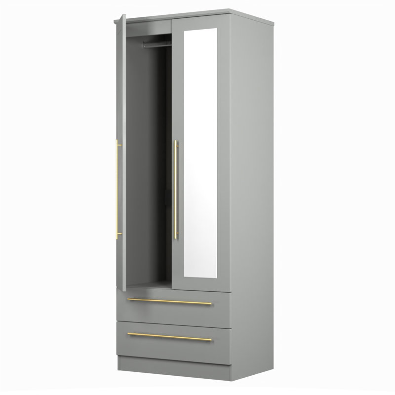 Behrad Manufactured Wood Wardrobe, Dusk Grey