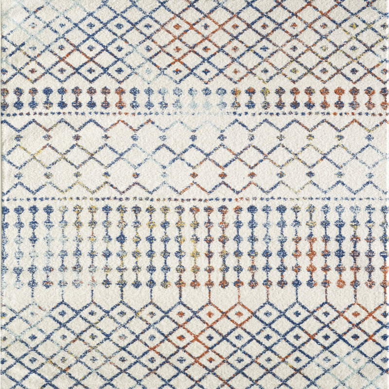 Totti Modern 6' x 9' Washable Geometric Multicolor Synthetic Rug